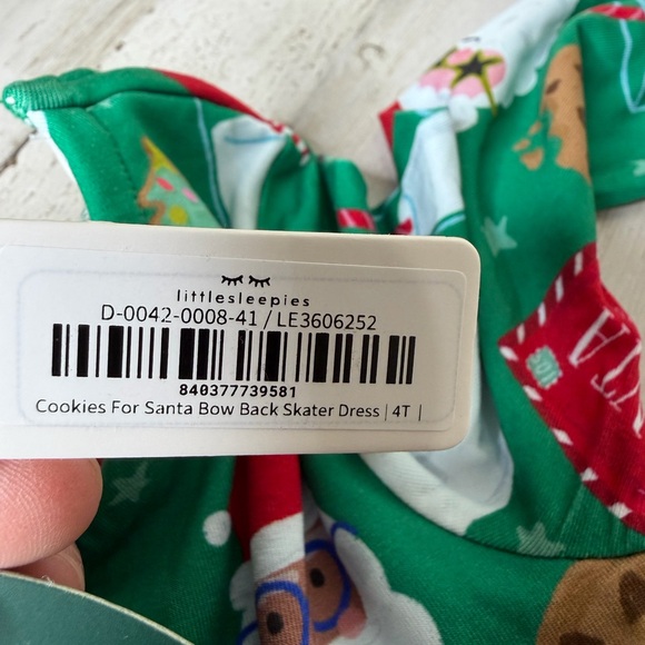 Little Sleepies Green and Red Holiday Dress - Picture 4 of 5